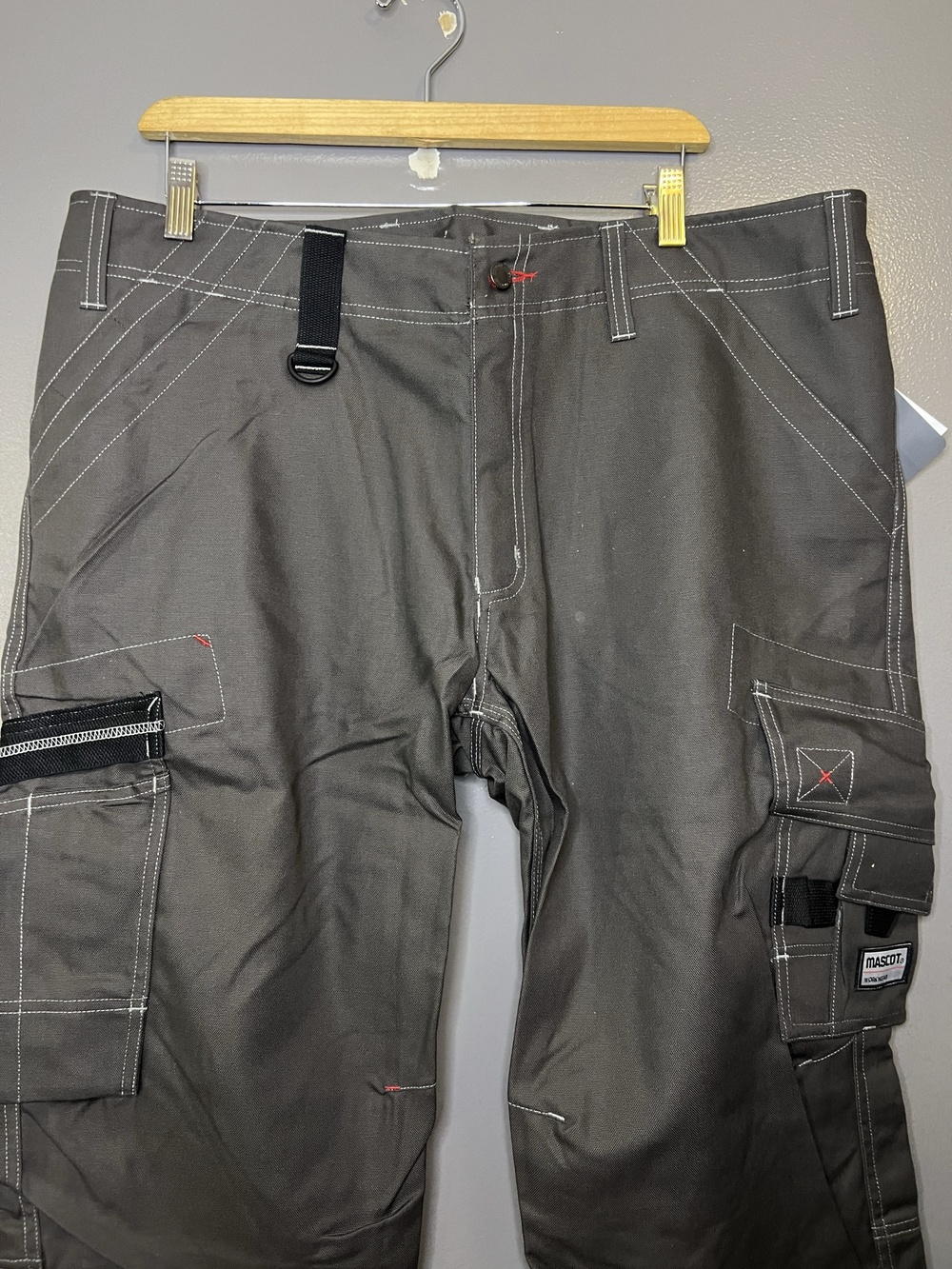 Mascot Cargo Pants Mens 40x32 Gray Rhodos Frontline Reflective Workwear